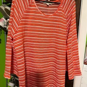 Orange stripe blouse